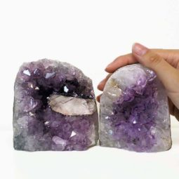 1.31kg Amethyst Crystal Geode Specimen Set 2 Pieces DJ221 6 Amethyst Crystal Geode Specimen J221-2 | Himalayan Salt Factory
