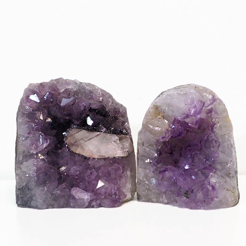 1.31kg Amethyst Crystal Geode Specimen Set 2 Pieces DJ221 3 Amethyst Crystal Geode Specimen J221 | Himalayan Salt Factory