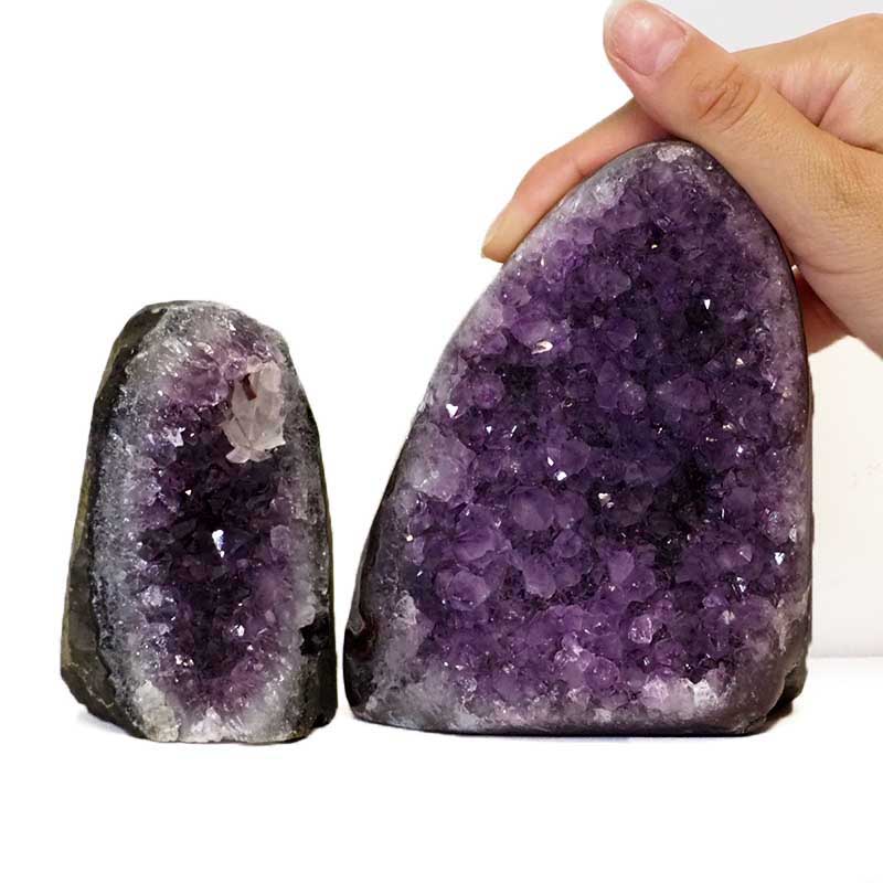 1.11kg Amethyst Crystal Geode Specimen Set 2 Pieces DJ223 4 Amethyst Crystal Geode Specimen J223-2 | Himalayan Salt Factory