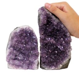 1.59kg Amethyst Crystal Geode Specimen Set 2 Pieces DJ228 6 Amethyst Crystal Geode Specimen J228-2 | Himalayan Salt Factory