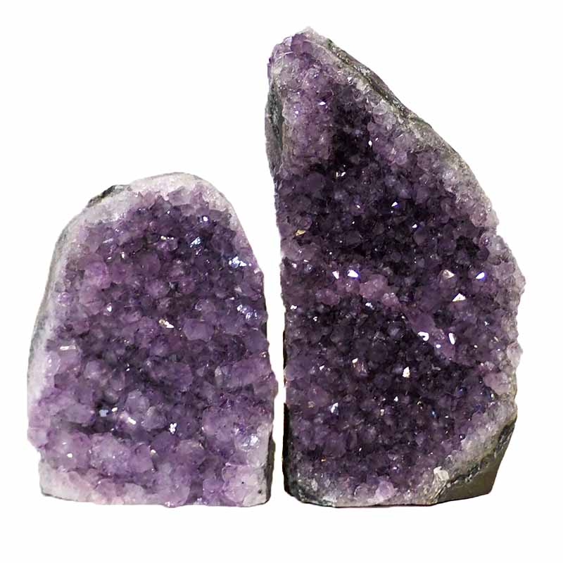 1.59kg Amethyst Crystal Geode Specimen Set 2 Pieces DJ228 3 Amethyst Crystal Geode Specimen J228 | Himalayan Salt Factory
