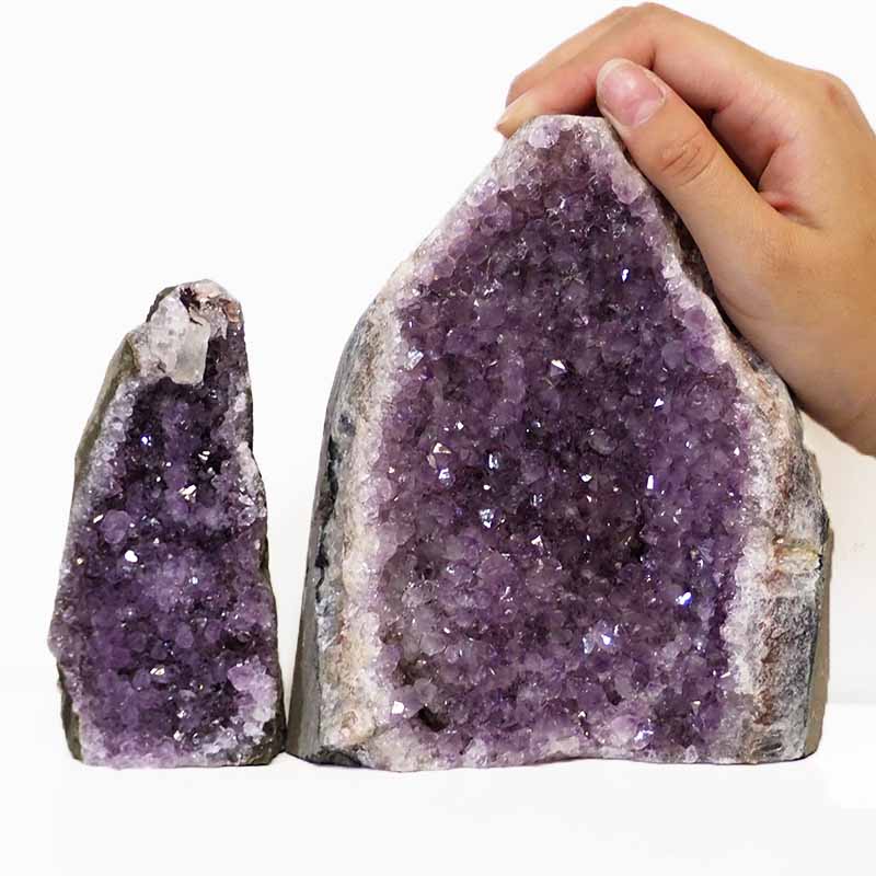 2.16kg Amethyst Crystal Geode Specimen Set 2 pieces DJ233 4 Amethyst Crystal Geode Specimen J233-2 | Himalayan Salt Factory