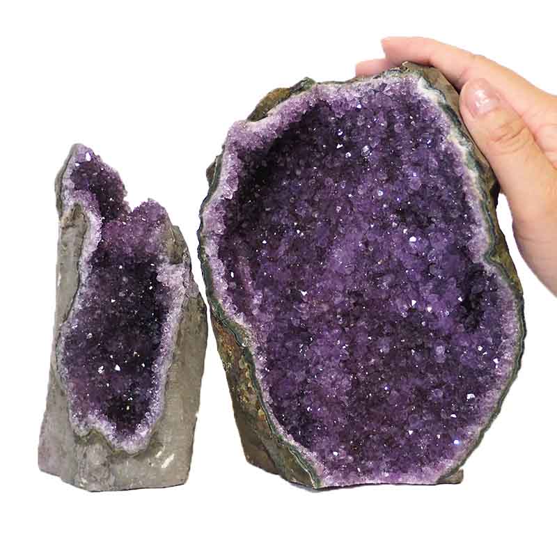2.11kg Amethyst Crystal Geode Specimen Set 2 Pieces DS156 4 Amethyst Crystal Geode Specimen Set 2 Pieces DS156-1 | Himalayan Salt Factory