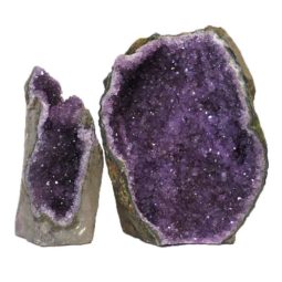 Amethyst Crystal Geode Specimen Set 2 Pieces DS156 | Himalayan Salt Factory