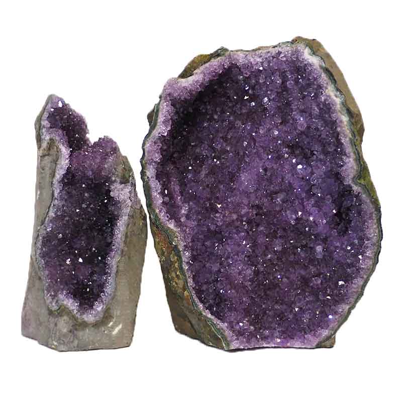 2.11kg Amethyst Crystal Geode Specimen Set 2 Pieces DS156 3 Amethyst Crystal Geode Specimen Set 2 Pieces DS156 | Himalayan Salt Factory