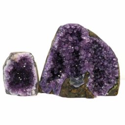 Amethyst Crystal Geode Specimen Set 2 Pieces DS159 | Himalayan Salt Factory