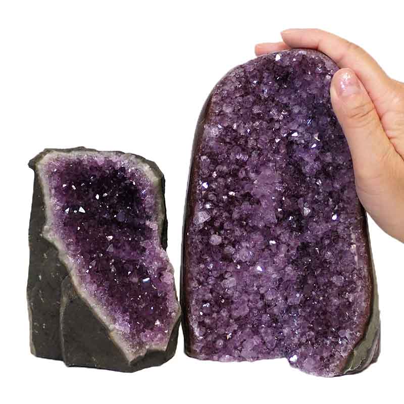 2.56kg Amethyst Crystal Geode Specimen Set 2 Pieces DS160 4 Amethyst Crystal Geode Specimen Set 2 Pieces DS160-1 | Himalayan Salt Factory