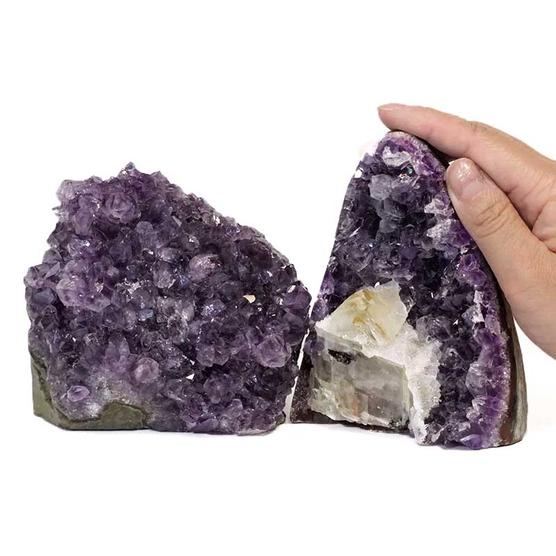1.8kg Amethyst Crystal Geode Specimen Set 2 Pieces DS165 4 Amethyst Crystal Geode Specimen Set 2 Pieces DS165-2 | Himalayan Salt Factory