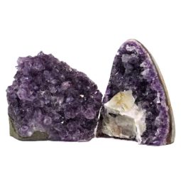 Amethyst Crystal Geode Specimen Set 2 Pieces DS165 | Himalayan Salt Factory