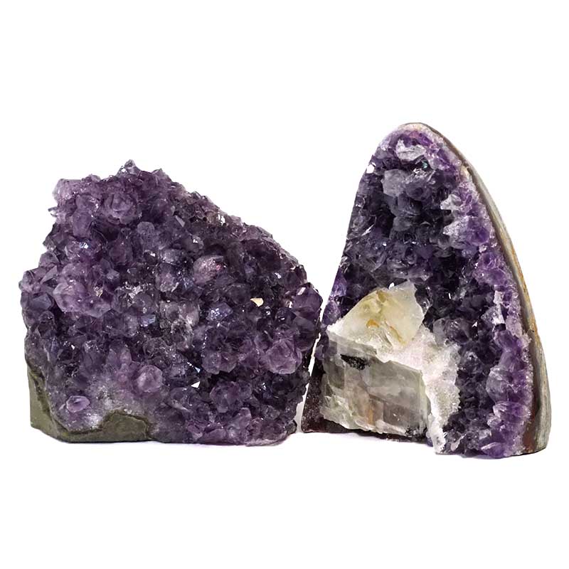 1.8kg Amethyst Crystal Geode Specimen Set 2 Pieces DS165 3 Amethyst Crystal Geode Specimen Set 2 Pieces DS165 | Himalayan Salt Factory