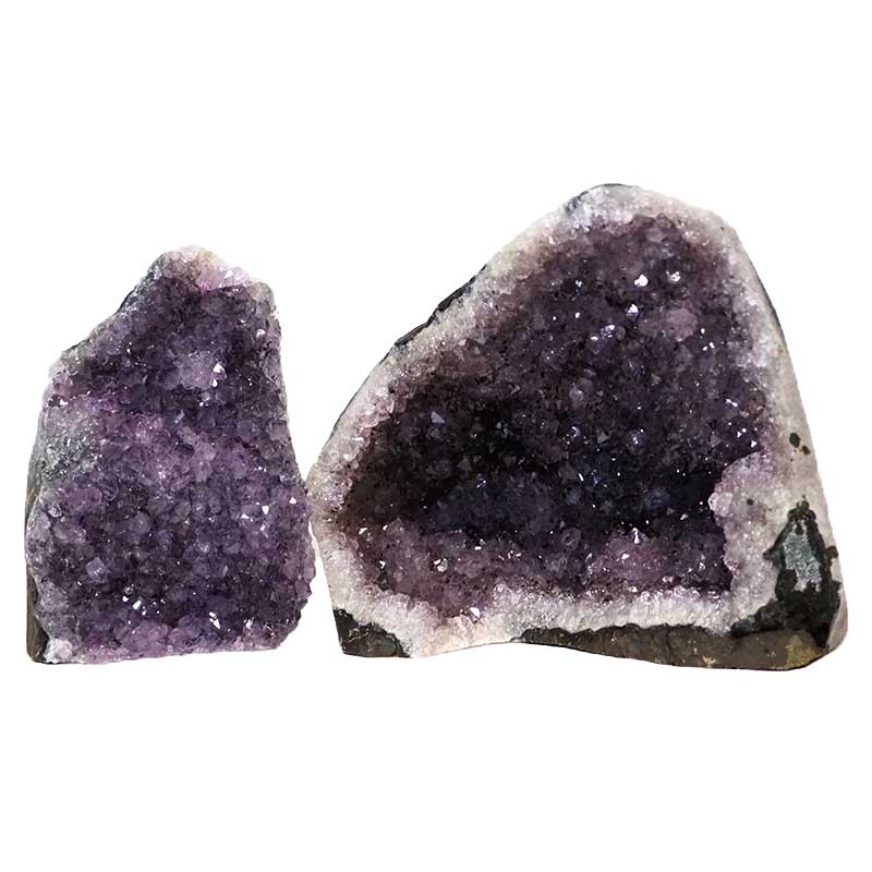 1.2kg Amethyst Crystal Geode Specimen Set 2 Pieces DS169 3 Amethyst Crystal Geode Specimen Set 2 Pieces DS169 | Himalayan Salt Factory