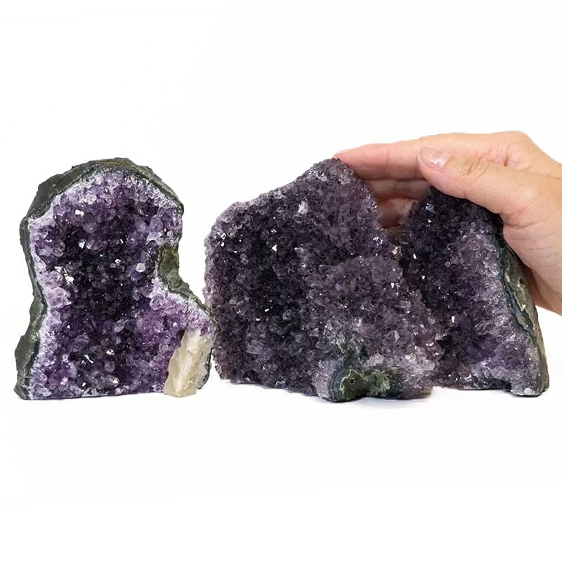 1.54kg Amethyst Crystal Geode Specimen Set 2 Pieces DS174 4 Amethyst Crystal Geode Specimen Set 2 Pieces DS174-2 | Himalayan Salt Factory