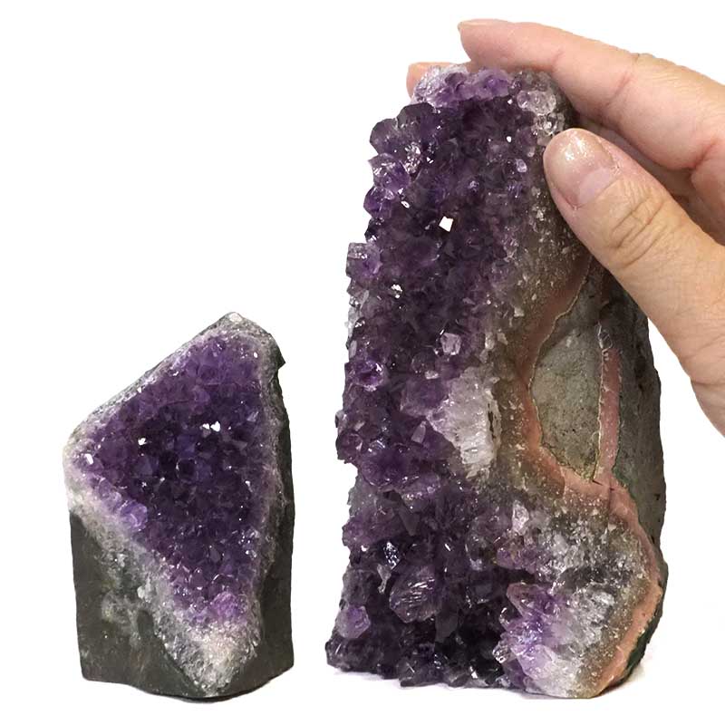 0.9kg Amethyst Crystal Geode Specimen Set 2 Pieces DS175 4 Amethyst Crystal Geode Specimen Set 2 Pieces DS175-1 | HImalayan Salt Factory