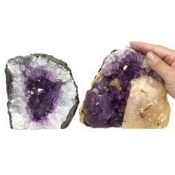 1.79kg Amethyst Crystal Geode Specimen Set 2 Pieces DS177 6 Amethyst Crystal Geode Specimen Set 2 Pieces DS177-1 | Himalayan Salt Factory