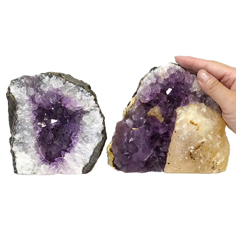 1.79kg Amethyst Crystal Geode Specimen Set 2 Pieces DS177 4 Amethyst Crystal Geode Specimen Set 2 Pieces DS177-1 | Himalayan Salt Factory