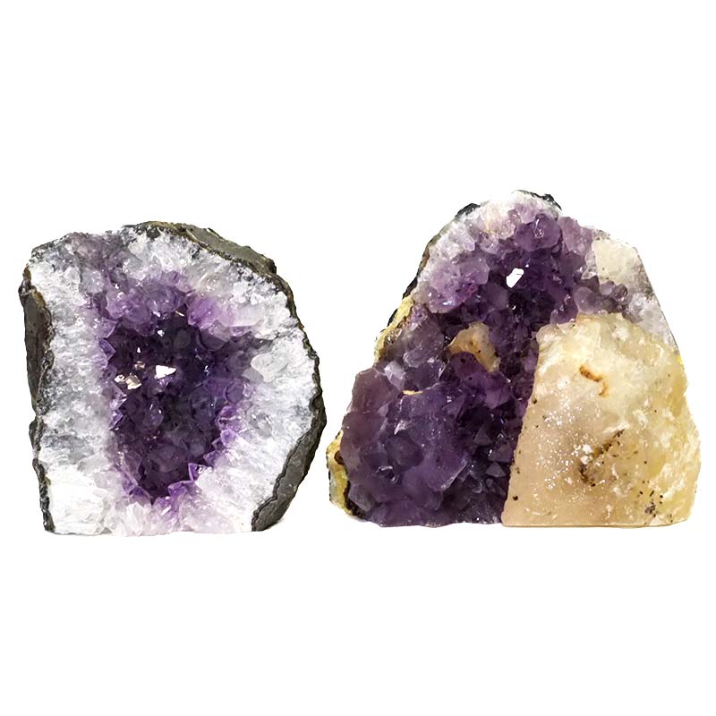 1.79kg Amethyst Crystal Geode Specimen Set 2 Pieces DS177 3 Amethyst Crystal Geode Specimen Set 2 Pieces DS177 | Himalayan Salt Factory