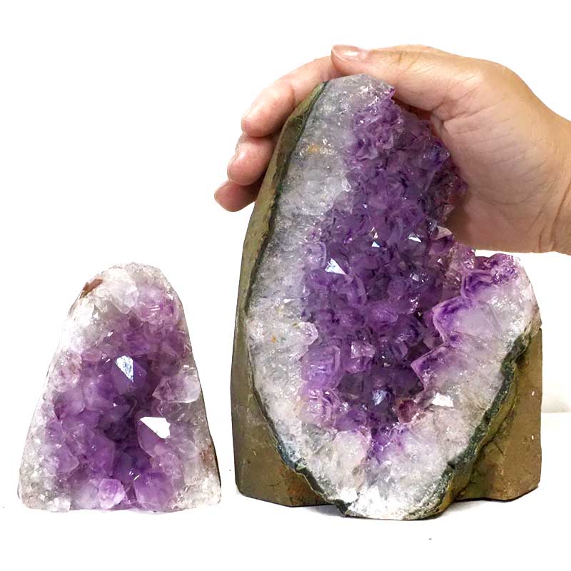 2.33kg Amethyst Crystal Geode Specimen Set 2 Pieces DS187 4 Amethyst Crystal Geode Specimen Set 2 Pieces DS187-2 | Himalayan Salt Factory