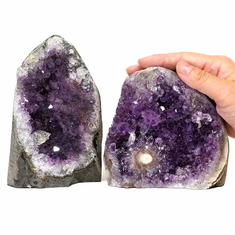 2.06kg Amethyst Crystal Geode Specimen Set 2 Pieces DS190 4 Amethyst Crystal Geode Specimen Set 2 Pieces DS190-1 | Himalayan Salt Factory