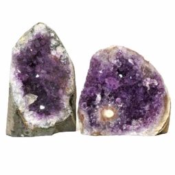 Amethyst Crystal Geode Specimen Set 2 Pieces DS190 | Himalayan Salt Factory
