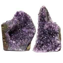 Amethyst Crystal Geode Specimen Set 2 Pieces DS191 | Himalayan Salt Factory