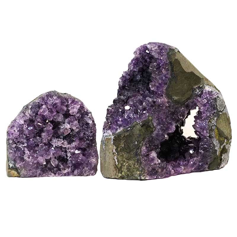 1.8kg Amethyst Crystal Geode Specimen Set 2 Pieces DS192 3 Amethyst Crystal Geode Specimen Set 2 Pieces DS192 | Himalayan Salt Factory