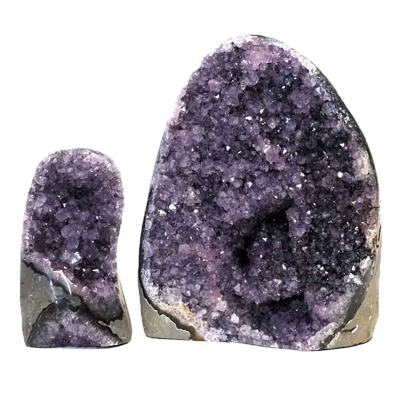 2.14kg Amethyst Crystal Geode Specimen Set 2 Pieces DS201 3 Amethyst Crystal Geode Specimen Set 2 Pieces DS201 | Himalayan Salt Factory