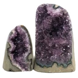 Amethyst Crystal Geode Specimen Set 2 Pieces DS202 | Himalayan Salt Factory
