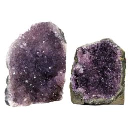 Amethyst Crystal Geode Specimen Set 2 Pieces J236 | Himalayan Salt Factory