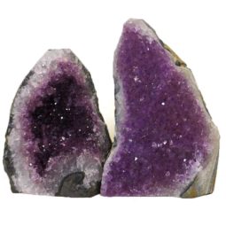 Amethyst Crystal Geode Specimen Set 2 Pieces J237 | Himalayan Salt Factory