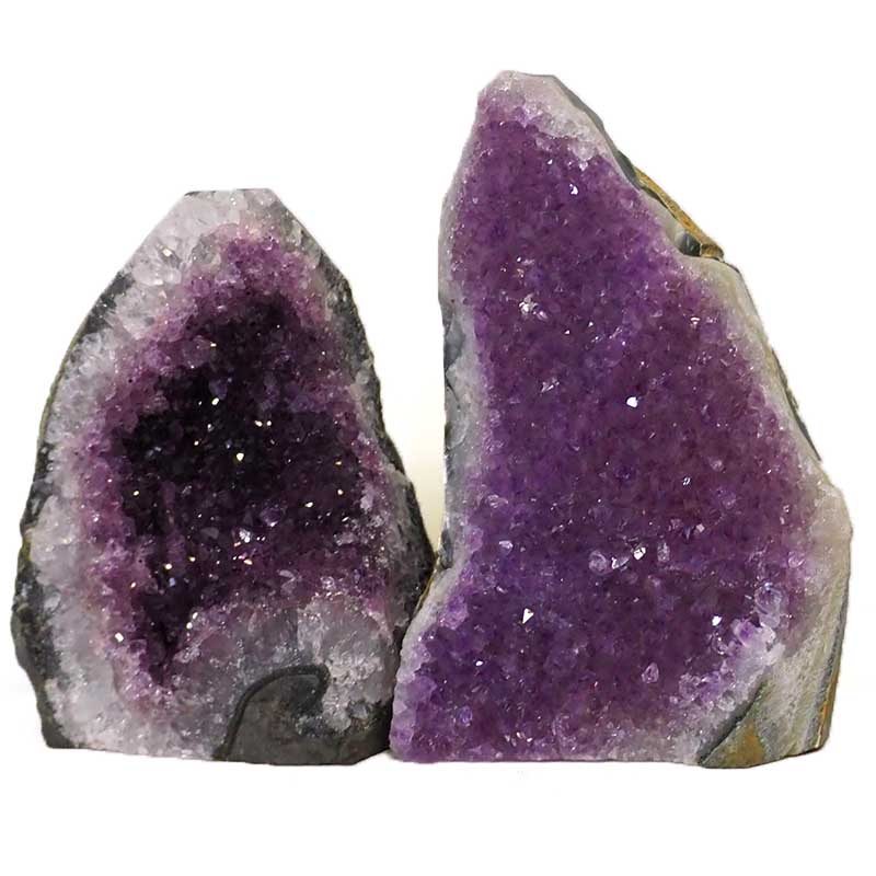 1.59kg Amethyst Crystal Geode Specimen Set 2 Pieces DJ237 3 Amethyst Crystal Geode Specimen Set 2 Pieces J237 | Himalayan Salt Factory