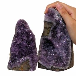 Amethyst Crystal Geode Specimen Set 2 Pieces J240-2 | Himalayan Salt Factory