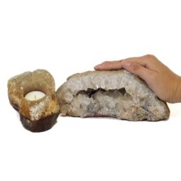 Agate Crystal Specimen with Tea Light DJ418-1 | Himalayan Salt Factory