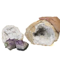 3.95kg Calcite Geode Set with Amethyst DJ422 5 Calcite Geode Set with Amethyst DJ422-1 | Himalayan Salt Factory