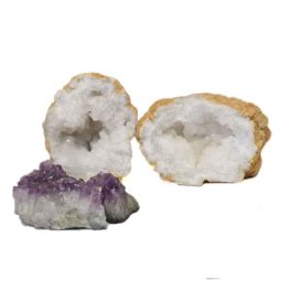 Calcite Geode Set with Amethyst DJ427 | Himalayan Salt Factory