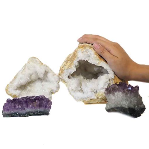 Calcite Geode Set with Amethyst DJ428-1 | Himalayan Salt Factory