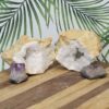 4.7kg Calcite Geode Set with Amethyst DJ451 1 Calcite Geode Set with Amethyst DJ451 | Himalayan Salt Factory
