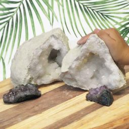 Calcite Geode Set with Amethyst DJ456-1 | Himalayan Salt Factoy