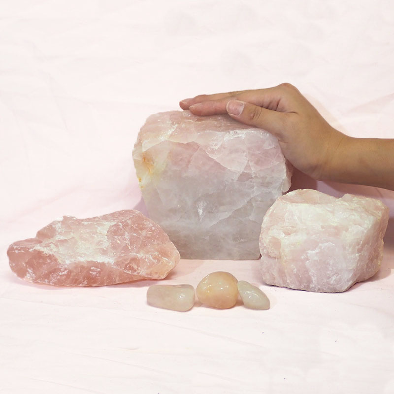 Divine Rose Quartz Crystal Set J306 4 Divine Rose Quartz Crystal Set J306-1 | Himalayan Salt Factory