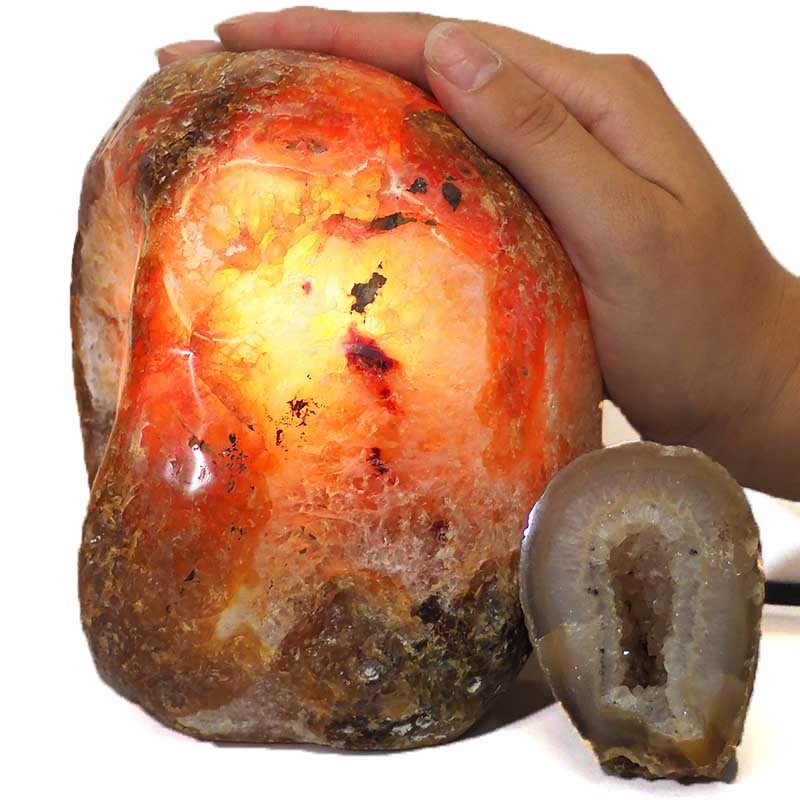 1.8kg River Agate Crystal Lamp with Agate Specimen J540 4 River Agate Crystal Lamp J540-1 | Himalayan Salt Factory