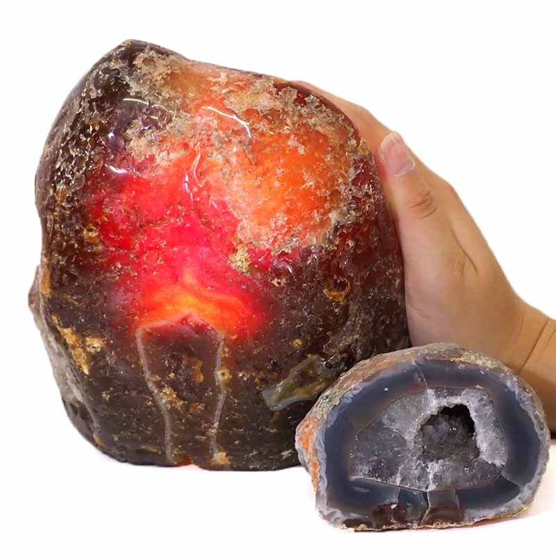2.47kg River Agate Crystal Lamp with Agate Specimen J545 4 River Agate Crystal Lamp J545-1 | Himalayan Salt Factory