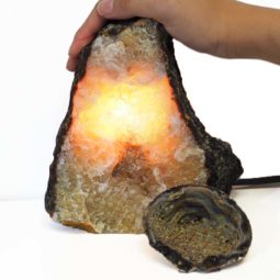 1.7kg River Agate Crystal Lamp with Agate Specimen Set J562 5 River Agate Crystal Lamp Set J562-1 | Himalayan Salt Factory