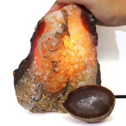 2.2kg River Agate Crystal Lamp with Agate Specimen Set J563 5 River Agate Crystal Lamp Set J563-1 | Himalayan Salt Factory