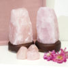 Rose Quartz Crystal Lamp Set 1 | Himalayan Salt Factory