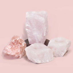 Rose Quartz Crystal Lamp Set 4 Pieces S342-1 | Himalayan Salt Factory