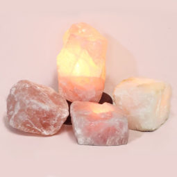 Rose Quartz Crystal Lamp Set 4 Pieces S347 5 Rose Quartz Crystal Lamp Set 4 Pieces S347-1 | Himalayan Salt Factory