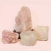 Rose Quartz Crystal Lamp Set 4 Pieces S348 2 Rose Quartz Crystal Lamp Set 4 Pieces S348 | Himalayan Salt Factory