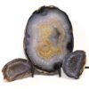 1.3kg Sliced Brazilian Agate Lamp and Mini Agate Crystal Geodes Set J204 2 Sliced Brazilian Agate Lamp and Mini Aagte Crystal Geodes Set J204 | Himalayan Salt Factory