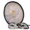1.5kg Sliced Brazilian Agate Lamp and Mini Agate Crystal Geodes Set J210 2 Sliced Brazilian Agate Lamp and Mini Aagte Crystal Geodes Set J210 | Himalayan Salt Factory