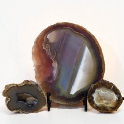 0.98kg Sliced Brazilian Agate Lamp and Mini Agate Crystal Geodes Set J213 6 Sliced Brazilian Agate Lamp and Mini Aagte Crystal Geodes Set J213-1 | Himalayan Salt Factory