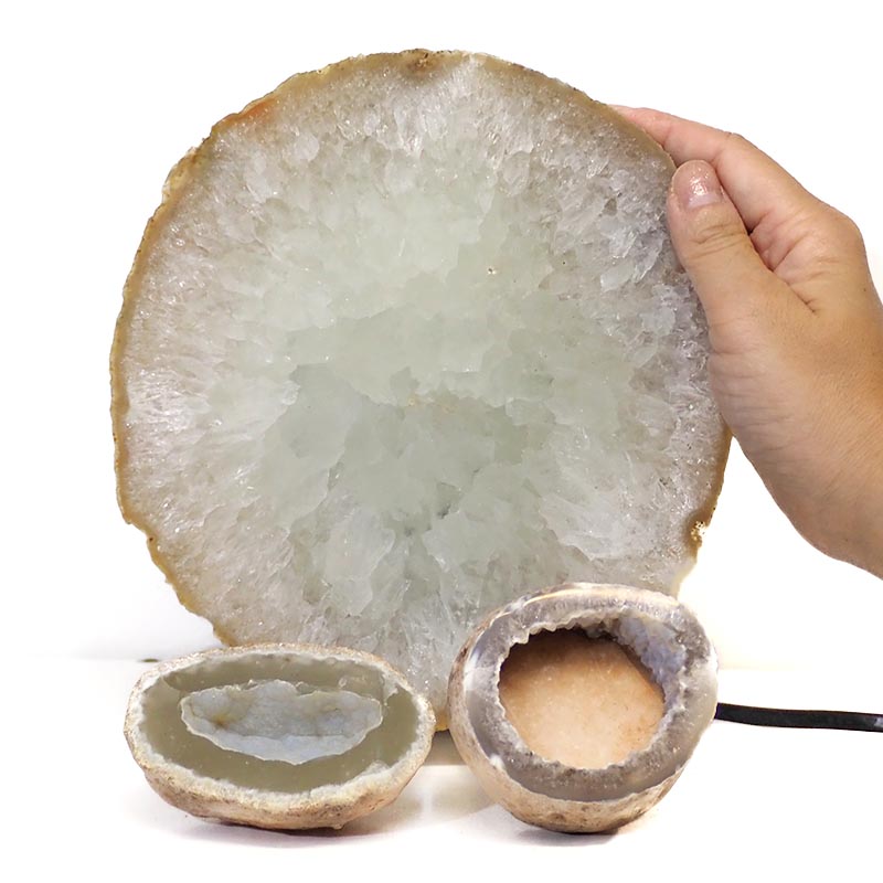 1.2kg Sliced Brazilian Crystal Agate Lamp Set 3 Pieces S419 5 Sliced Brazilian Crystal Agate Lamp Set 3 Pieces S419-1 | Himalayan Salt Factory